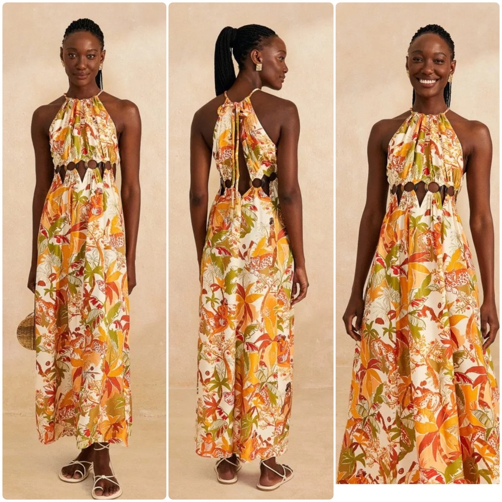 Farm Rio Tropical Cutout Maxi Dress – Size Small